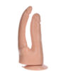 KT248-Bege_2 Pênis Realístico Duplo Com Ventosa 18cm e 17 cm Soft Line K import