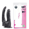 KT248-Preto_1 Pênis Realístico Duplo Com Ventosa 18cm e 17 cm Soft Line K import