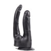 KT248-Preto_2 Pênis Realístico Duplo Com Ventosa 18cm e 17 cm Soft Line K import