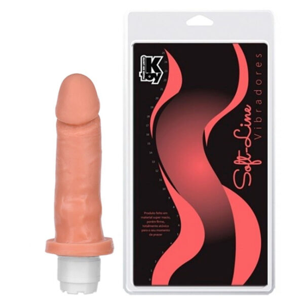 KT325-Natural_2 Soft Live Prótese Realística com Vibro e Veias Maciça 15,5 x 3,7 cm K Import