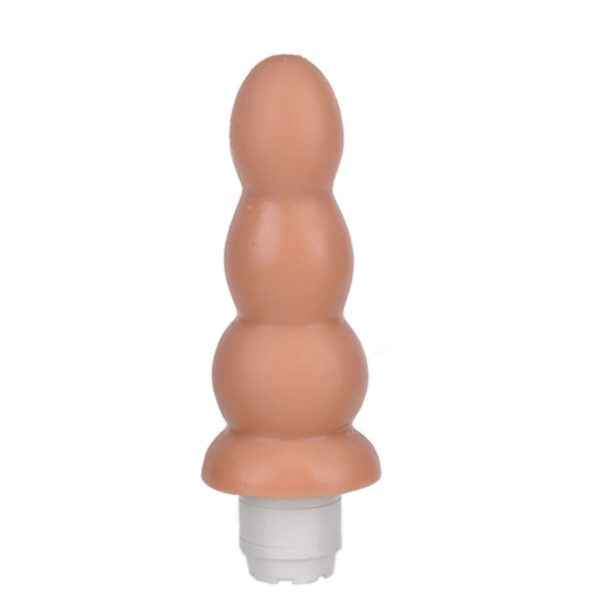 KT3401-Bege_1 Plug Anal Com Vibrador e Corpo Sinuoso 16x4,50cm KGEL
