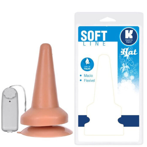 KT3461-Bege_1 Plug Anal Com Vibro e Ventosa 14 cm Soft Line K import