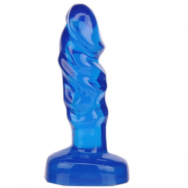KT417-Azul_1 Inside Plug Dilatador Anal em Formato de Mini PĂȘnis com Glande Saliente 12 x 3 cm