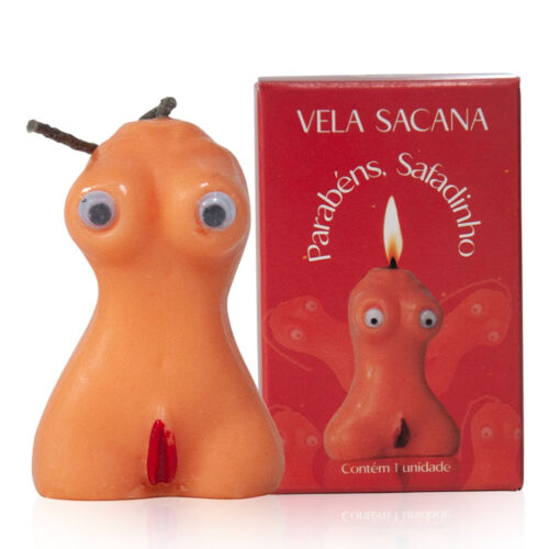 KT551-Bege_1 Parabéns Safadinho Mini Vela em Formato de Vagina 6x4cm Linha Vela Sacana Kgel