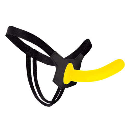 KT749-Amarelo_1 Dildo Consolo Com Cinta Ponto G 16 X 4cm Tamanho P K-Gel