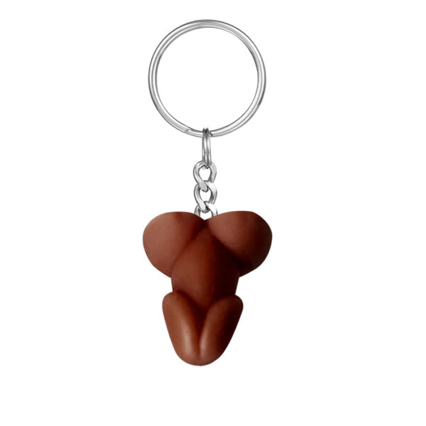 KTB16CH-Chocolate_1 Chaveiro Erótico em Formato de Mini Pênis 3,5 x 3 cm K-Gel