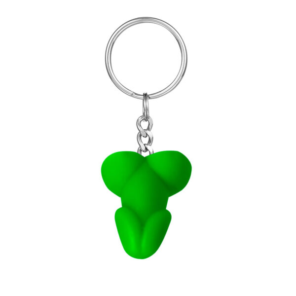 KTB16VD-Verde_1 Chaveiro Erótico em Formato de Mini Pênis 3,5 x 3 cm K-Gel