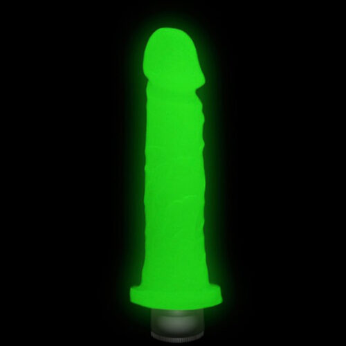 KTF307_1 Prótese com Vibrador Interno Fosforescente 17,5 cm x 3,8 cm