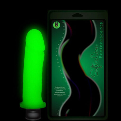 KTF323_1 Prótese com Vibrador Interno Fosforescente 17cm x 4 cm