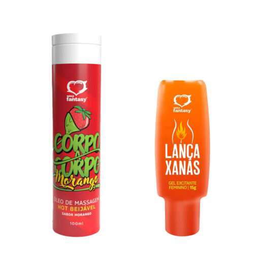 Kithotflowers_3 Kit Erótico com Óleo para Massagem Corpo a Corpo e Lança Xanas Sexy Fantasy