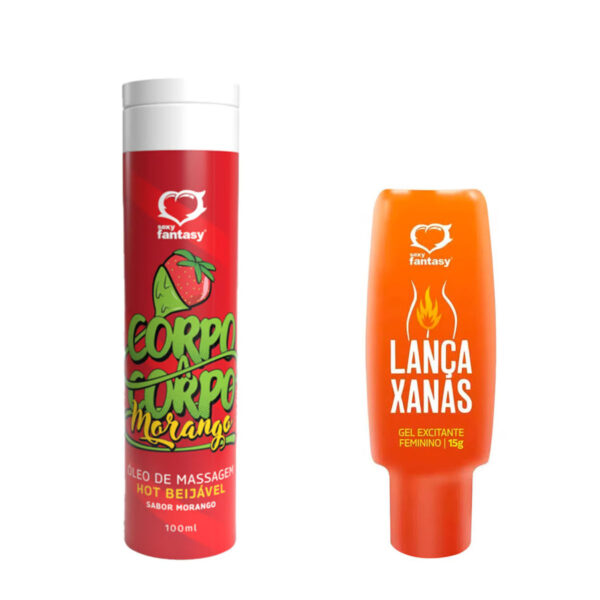 Kithotflowers_3 Kit Erótico com Óleo para Massagem Corpo a Corpo e Lança Xanas Sexy Fantasy