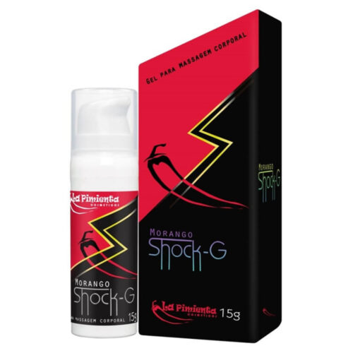 L009_1 Shock G Gel para Massagem Beijável de Morango Hot 15ml La Pimienta