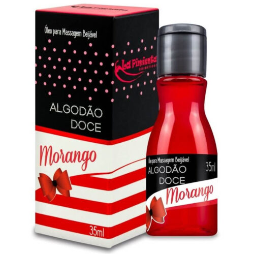 L042_1 Algodão Doce Óleo para Massagem Beijável de Morango Hot 35ml La Pimienta