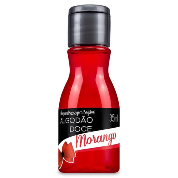 L042_2 Algodão Doce Óleo para Massagem Beijável de Morango Hot 35ml La Pimienta
