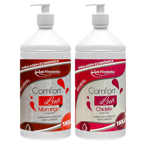 L050-Morango_2 Comfort Lub Lubrificante Íntimo Beijável 1kg La Pimienta