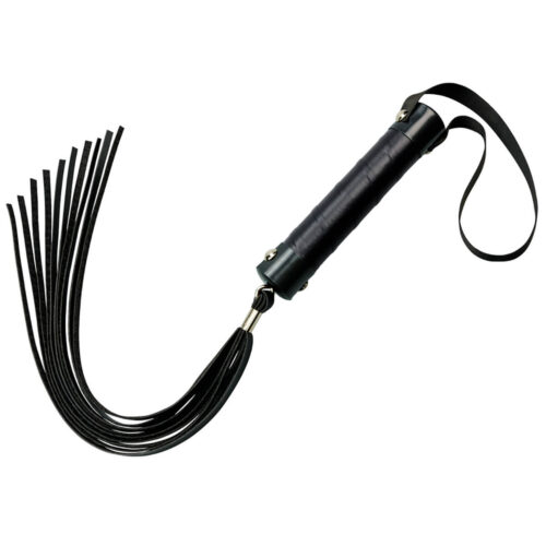 L075-Preto_1 Chicote com 10 Tiras em Corda de 40 cm La Pimienta