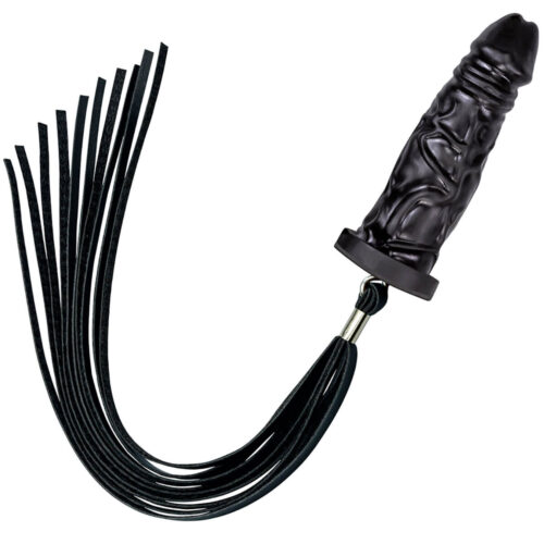 L092_1 Chicote com 10 Tiras em Corda de 40 cm e Base Prótese Realística La Pimienta