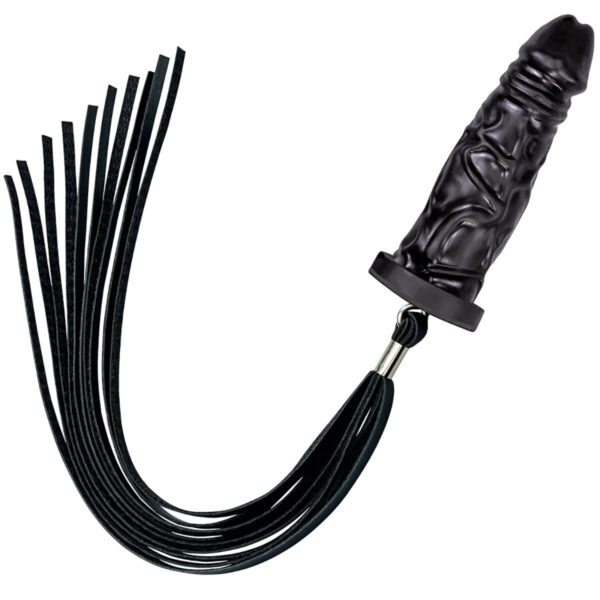 L092_1 Chicote com 10 Tiras em Corda de 40 cm e Base Prótese Realística La Pimienta