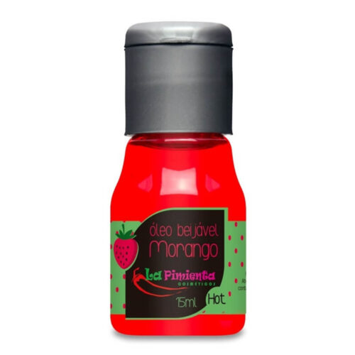 L132_1 Óleo Beijável para Massagem Hot de Morango 15ml La Pimienta