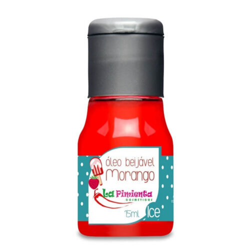 L140_1 Óleo Beijável para Massagem Ice de Morango 15ml La Pimienta