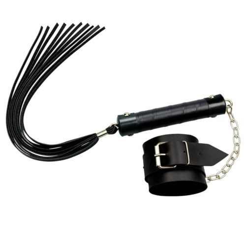 L188-Preto_1 Kit Bracelete com Chicote 10 Tiras La Pimienta