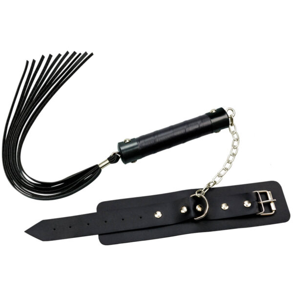 L188-Preto_2 Kit Bracelete com Chicote 10 Tiras La Pimienta