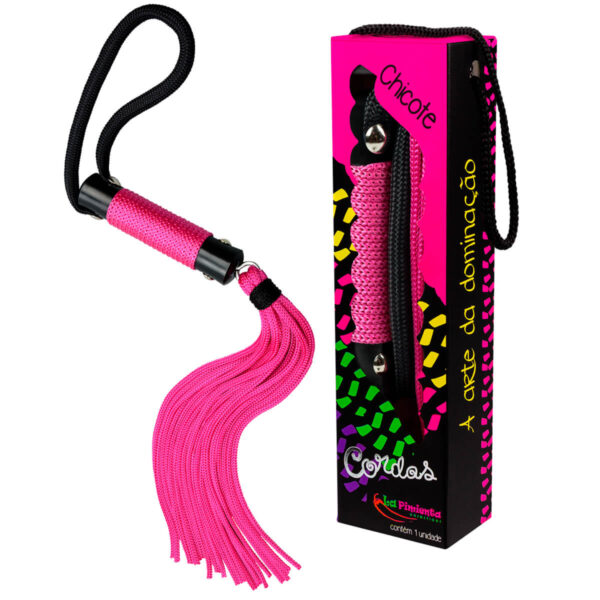 L228-Pink_1 Chicote com 20 Tiras de Corda La Pimienta