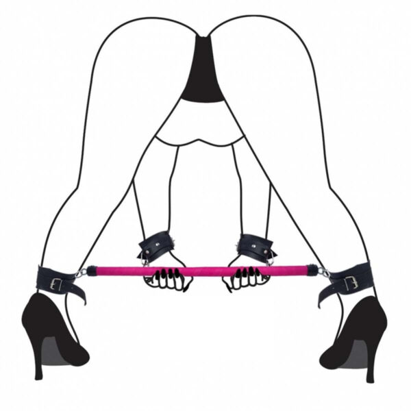 L267-Pink_3 Separador Duo com Algema e Tornozeleira Linha Sado La Pimienta