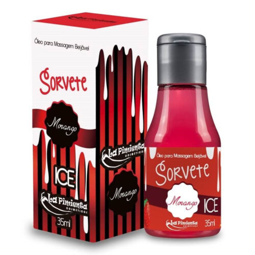 Sorvete Óleo Beijável para Massagem Ice de Morango 35ml La Pimienta
