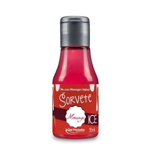 L300_2 Sorvete Óleo Beijável para Massagem Ice de Morango 35ml La Pimienta