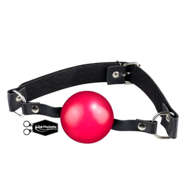 L391-Vermelho_1 Mordaça em Formato de Bola com Regulagem La Pimienta