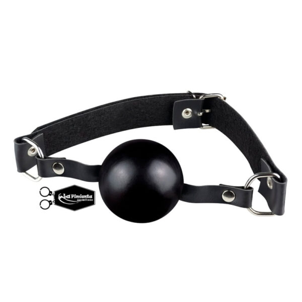 L393-Preto_1 Mordaça em Formato de Bola com Regulagem La Pimienta