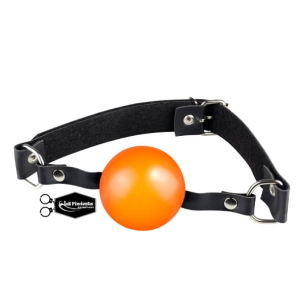L394-Laranja_1 Mordaça em Formato de Bola com Regulagem La Pimienta