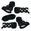 L502-Preto_1 Kit Bondage com Algema Tornozeleira e Venda em Pelúcia La Pimienta