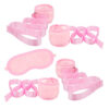 L503-Rosa_1 Kit Bondage com Algema Tornozeleira e Venda em Pelúcia La Pimienta