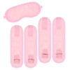 L503-Rosa_2 Kit Bondage com Algema Tornozeleira e Venda em Pelúcia La Pimienta