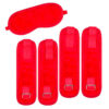L504-Vermelho_2 Kit Bondage com Algema Tornozeleira e Venda em Pelúcia La Pimienta