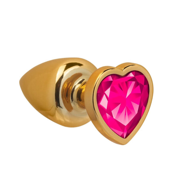 L544-Pink_1 Plug Anal em Formato de Coração 6,5cm X 2,5 cm Gold Linha Unique La Pimienta
