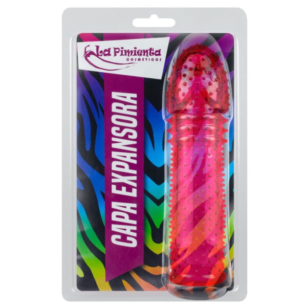 L560-Vermelho_1 Capa Extensora Peniana em Silicone La Pimienta