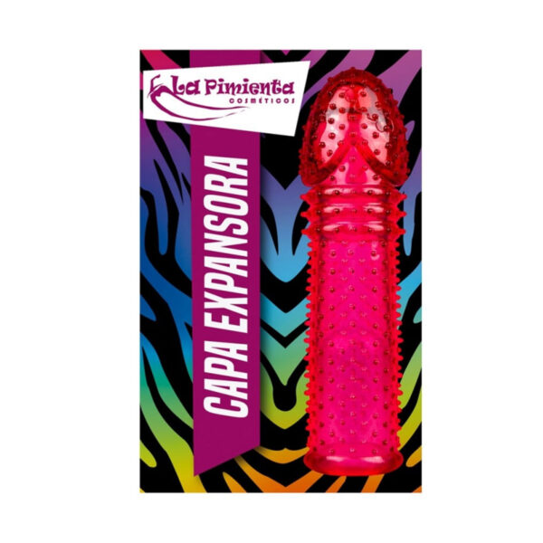 L560-Vermelho_3 Capa Extensora Peniana em Silicone La Pimienta