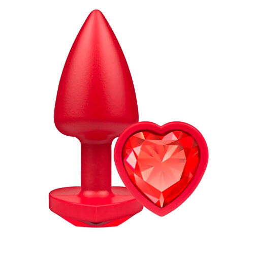 L591-Vermelho_1 Touch Plug Anal Vermelho com Joia Coração La Pimienta