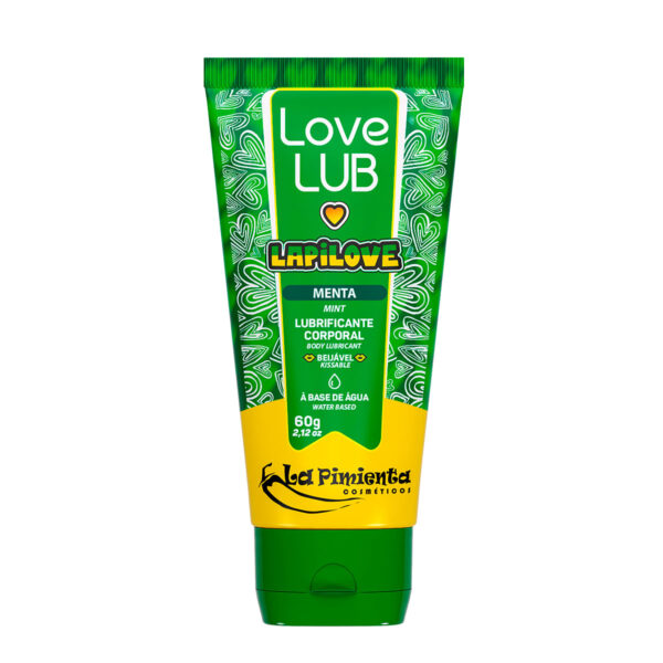 L814-Menta_1 Love Lub LapiLove Lubrificante Corporal Beijável 60g La Pimienta