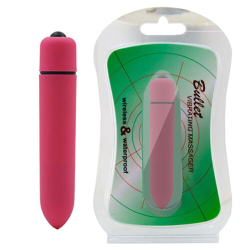 LA-90008-Rosa_1 Bullet Vibrating Massager Cápsula Longa com 10 Modos de Vibração 3R Import
