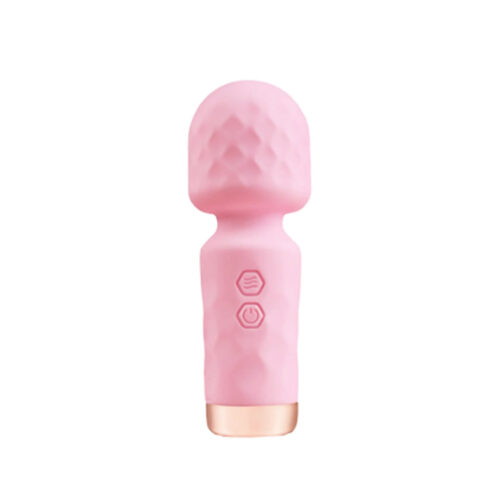 LB6054-Rosa_1 Mini Varinha Mágica Vibratória Texturizada com 10 Modos de Vibração Libb