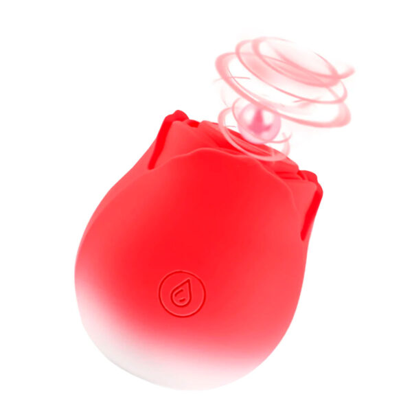 LB7033-Vermelho_1 Sugador de Clitóris em Formato de Rosa com 10 Modos de Sucção Libb