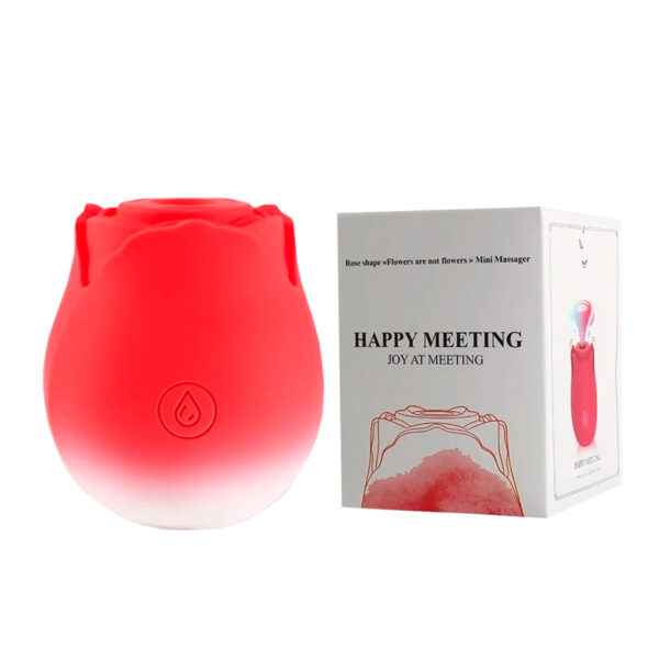 LB7033-Vermelho_2 Sugador de Clitóris em Formato de Rosa com 10 Modos de Sucção Libb