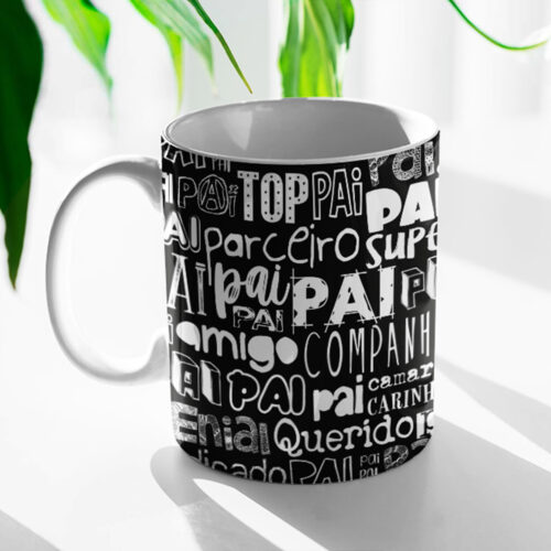 LM001CAN_1 Caneca em Porcelana Palavras Para Pai 330ml Sude Presentes