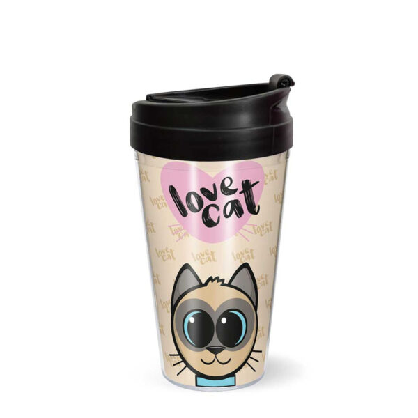 LM008CV_1 Love Cat Copo de Viagem 450ml MS Presente