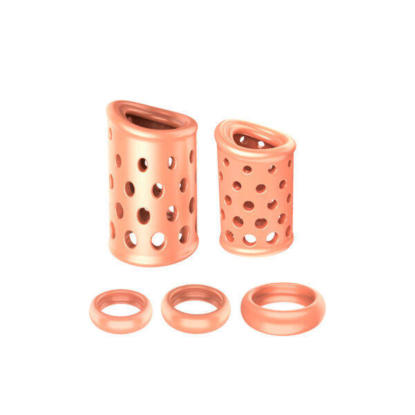 Cock Ring Kit com 5 Anéis Penianos Air Hole Adão e Eva