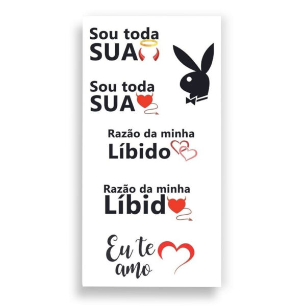 LV03_1 Cartela de Tatuagem Adesiva Temporária Sou Toda Sua 19 x 9 cm Luvi